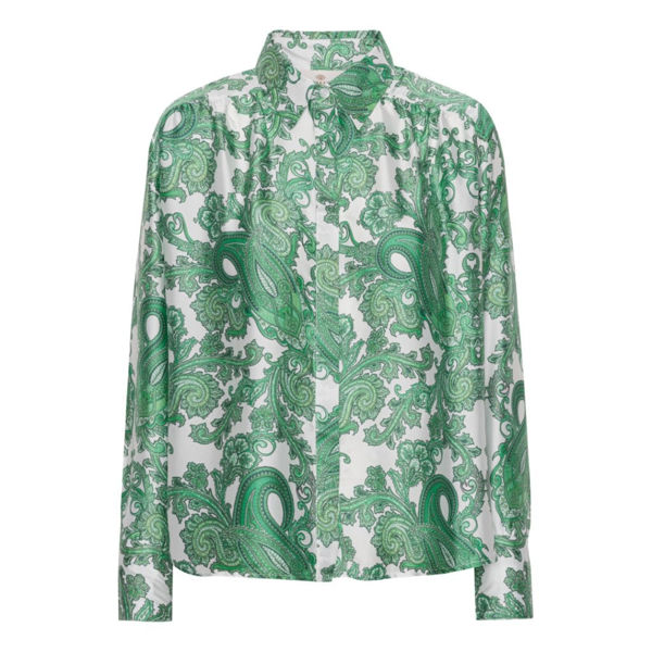 KARMAMIA AUGUSTA PAISLEY GREEN SHIRT