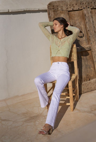 BY PARIS FLARE JEANS WHITE