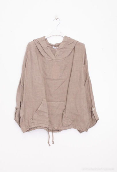 BY PARIS SKJORTE M/ HÆTTE TAUPE