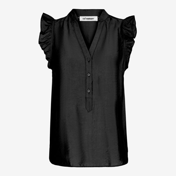 CO'COUTURE TOP CALLUM FRILL BLACK