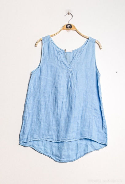 BP LINEN TOP SKY BLUE