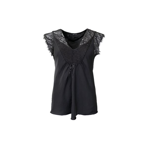 BLACK COLOUR BILLY LACE TOP BLACK