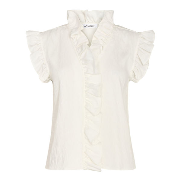 CO'COUTURE TOP SUEDA FRILL WHITE