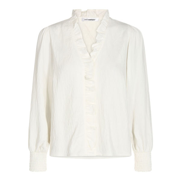 CO'COUTURE SKJORTE SUEDA FRILL WHITE