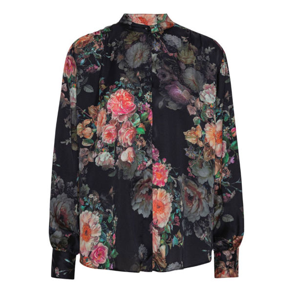 KARMAMIA SKJORTE CORNELIA DAISY NOIR TEA ROSE