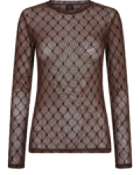 HYPE THE DETAIL MESH BLUSE BROWN