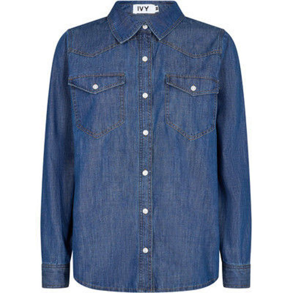 IVY COPENHAGEN SKJORTE ORA VINTAGE DENIM BLUE