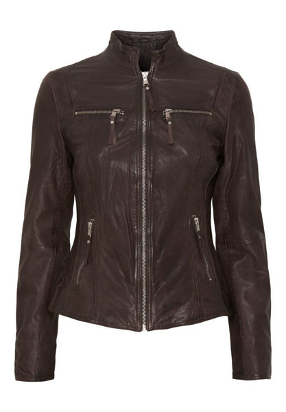 NOTYZ SKINDJAKKE BIKER W. COLLAR ALMOND BROWN