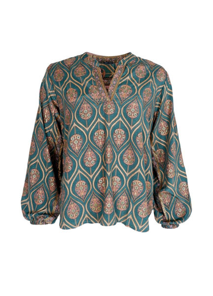 BLACK COLOUR BLUSE KAFTAN GREEN TULIP