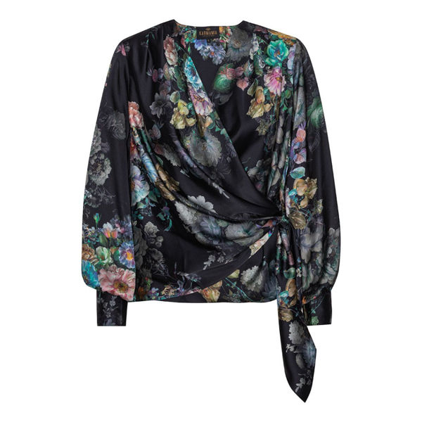 KARMAMIA BLUSE INES DAISY NOIR WILDFLOWER