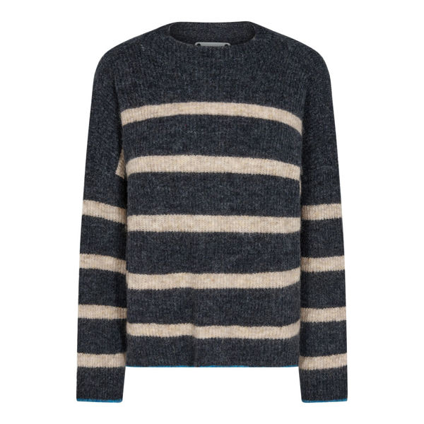 CO'COTURE STRIPE TURTLENECK ANTRACIT