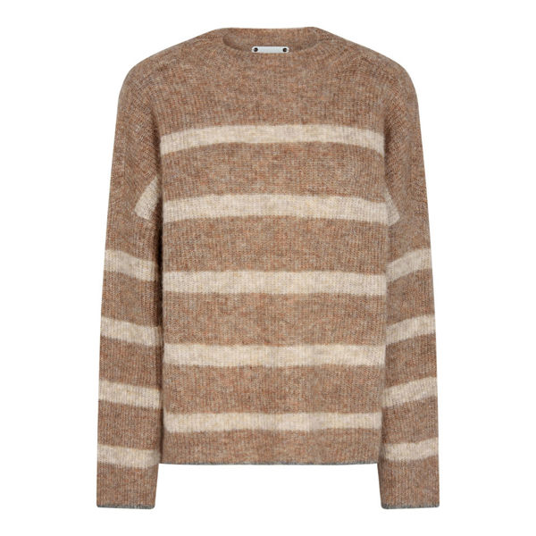 CO'COTURE STRIPE TURTLENECK WALNUT