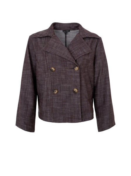 BLACK COLOUR BOX JACKET COFFEE