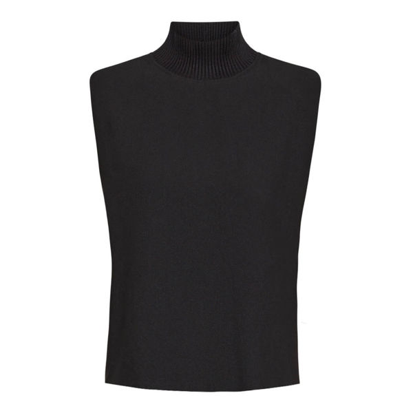 CO'COUTURE VEST VOLA RIB TURTLENECK BLACK