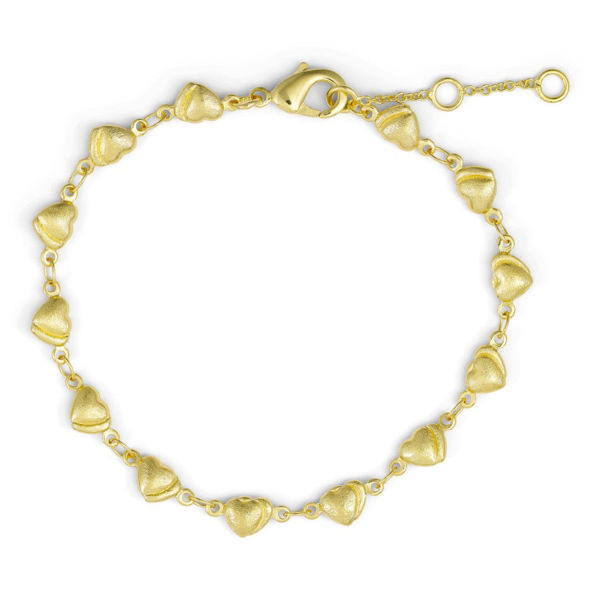 PURE BY NAT HJERTE ARMBÅND 17 CM GULD