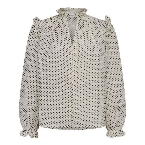 CO'COUTURE SKJORTE CHESS DOT OFF WHITE