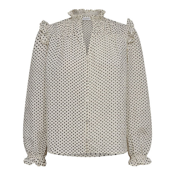 CO'COUTURE SKJORTE CHESS DOT OFF WHITE