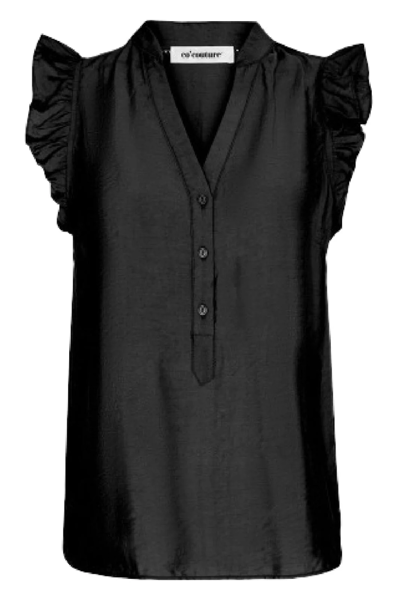 CO'COUTURE TOP CALLUM FRILL BLACK