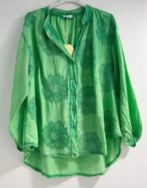 BY PARIS BLUSE BLOMST LIME