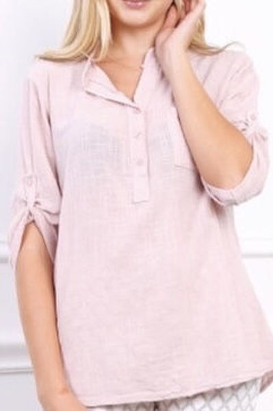 BY PARIS BLUSE 3 KNAP ROSA