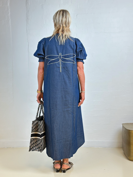 GASPAR KJOLE DENIM BLUE