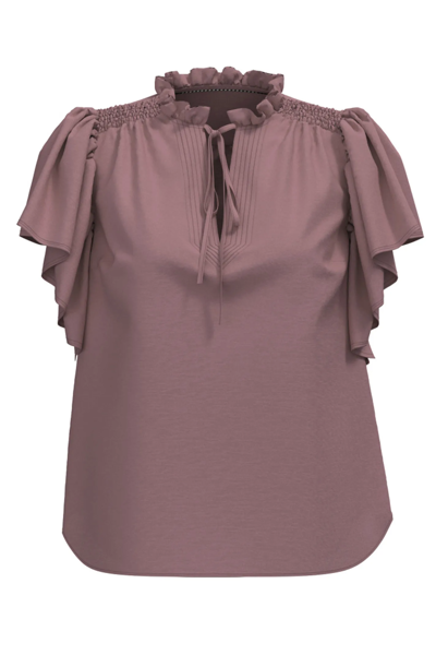 CCHera SS Frill Top OLD ROSE