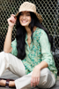 BC BLUSE LUNA FLARED GREEN MIX
