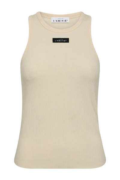 HL RIB BADGE TANK ALMOND