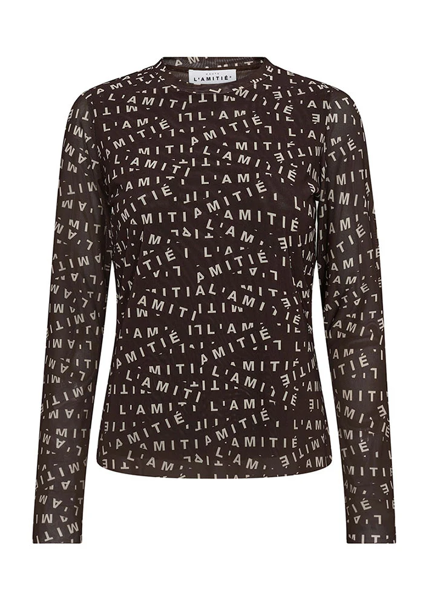 HL MESH O-NECK MOCCA