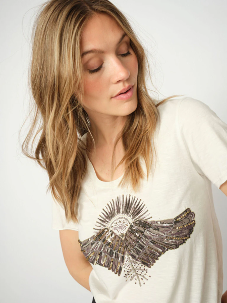MMNADINE DECO TEE ECRU