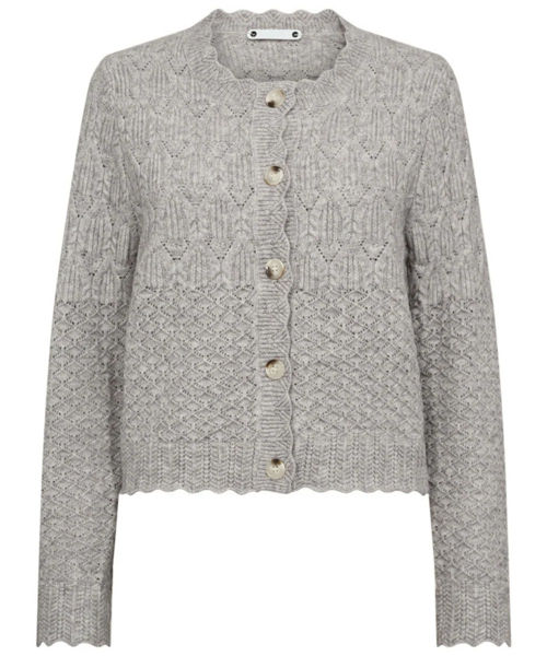 CC POINTELLE CARDIGAN GREY