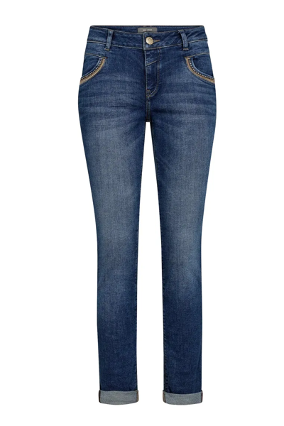 MMNAOMI RICAMO JEANS MID BLUE