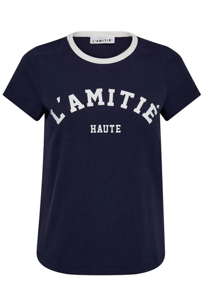 HLNECKLINE LOGO TEE NAVY