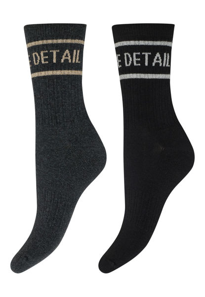 HTD tennis sock 2-pk SORT/GRÅ