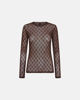 HTD MESH BLUSE  BRUN