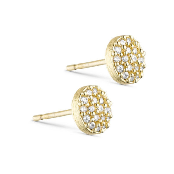 MIA ROUND POST EARRING W. ZIRCONS