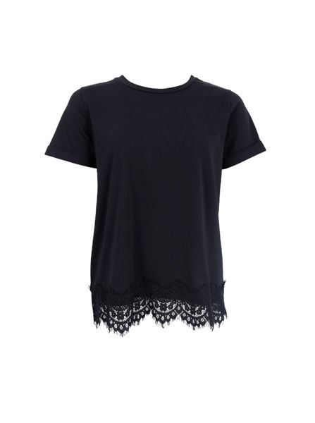 BCMAY SS LACE TEE BLACK