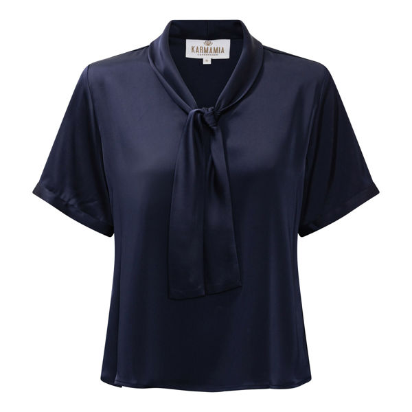 KARMAMIA AUDREY BLOUSE  INK BLUE