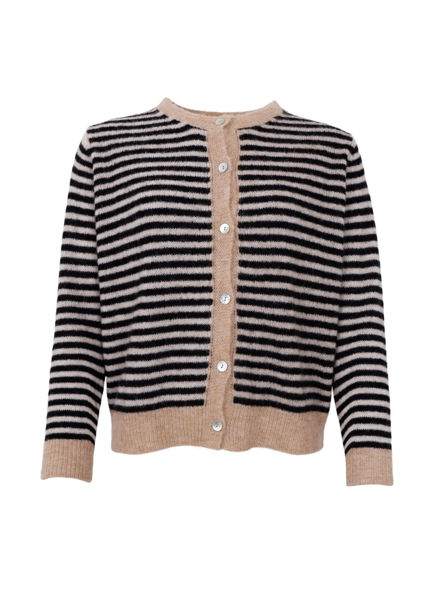 BCDELL STRIPED CARDIGAN BLACK