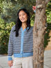 BCDELL STRIPED CARDIGAN NAVY