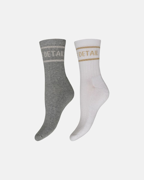 HTD tennis sock 2-pk HVID/GRÅ