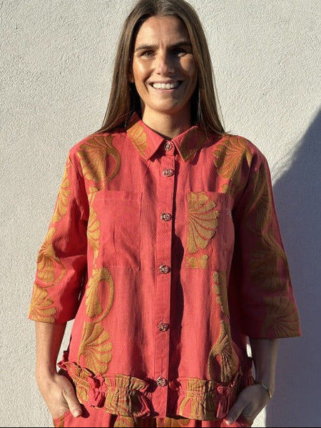 GP-Vigo Jacquard SHIRT CORAL