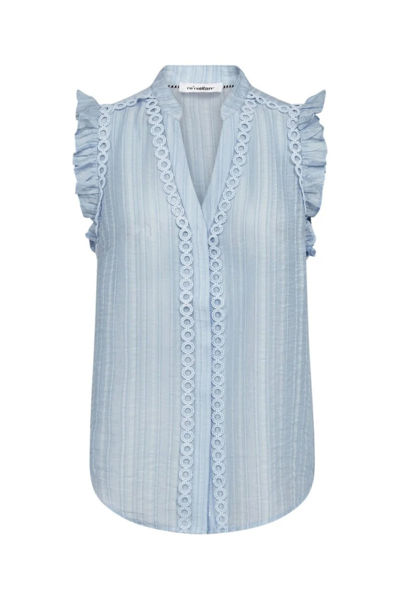 CC-Reggie Frill Top PALE BLUE