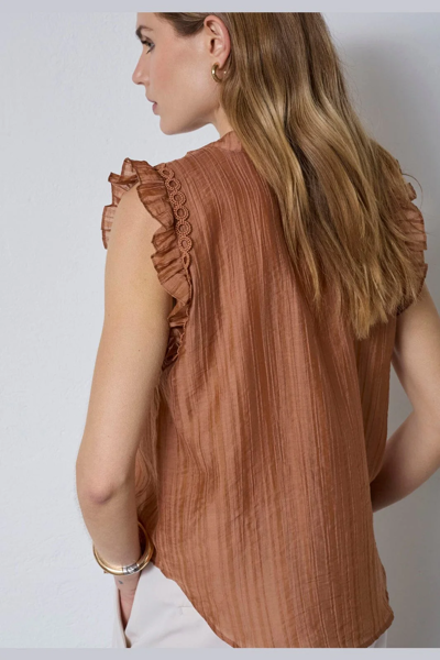 CC-Reggie Frill Top SUNTAN