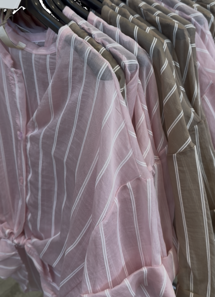 ULDAHL STRIB SKJORTE ROSA