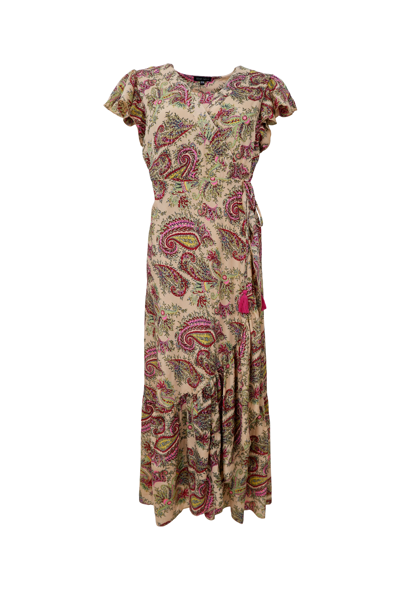 BCLUNA FLARED WRAP DRESS RUBY