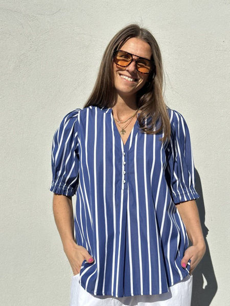 GP- Tunø stripe Blouse BLUE