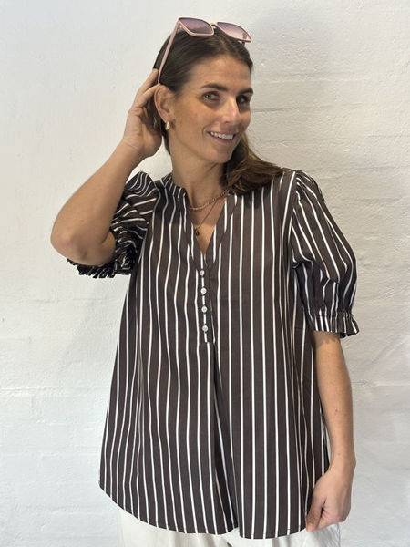 GP- Tunø stripe Blouse BROWN