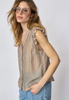 CC-Reggie Frill Top TAUPE
