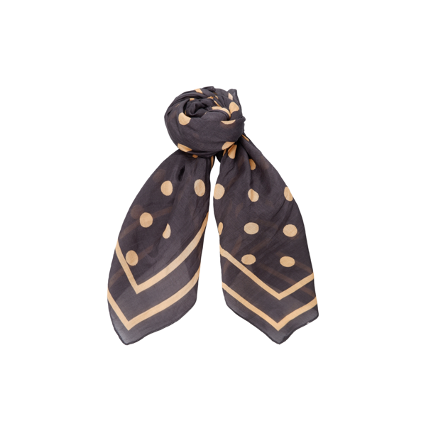 BCJUDE DOTTED MINI SCARF COFFEE